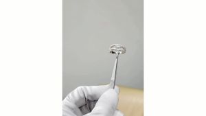 เปล่าแหวนเงิน 0.5 กะรัต ฝัง เพชร Moissanite และ บ่าข้าง แบบก้านแถว ชุบ ทองคำขาว