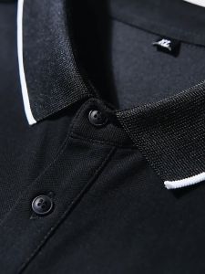 Local Delivery- Baju Kolar Lelaki Tshirt Plain Polo Shirt Men Comfy Fabric Polo Shirt for Man Stripe Collar Oversize Lapel Short Sleeve Polo Shirt 6 Color Basic Polo T Shirt baju lelaki berkolar