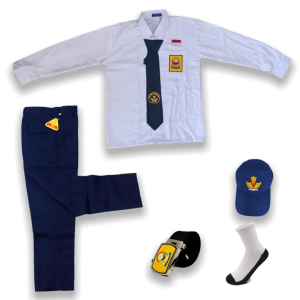 SETELAN SEKOLAH SERAGAM PUTIH PANJANG CELANA PANJANG LAKI SET LENGKAP