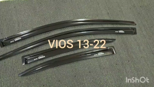 กันสาด กันสาดประตู คิ้วกันสาด คิ้ว ดำทึบ โตโยต้า วีออส TOYOTA VIOS 2013 2014 2015 2016 2017 2018 2019 2020 ใส่ร่วมกันได้ A