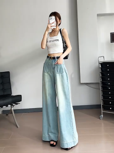 Celana Jeans wanita celana panjang wanita Korean style celana kulot wanita celana jeans cewek keren boyfriend gombrang straight jeans baggy
