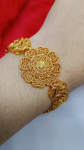 Gelang Tangan Keroncong Lapis Emas 24K Gold Xuping Bunga Bangle Anti Karat Tidak Mudah Luntur Terbaru Import Gelang Rantai