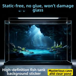 KEERMAN | 5D Rock Ecosystem Stream Fish Tank Background Sticker