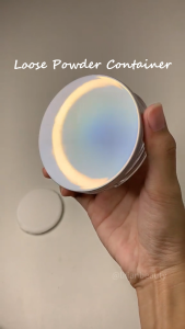 Loose Powder Compact Container 5g Portable Powder Box with Velvet Powder Puff and Mirror Elasticated Net Sifter