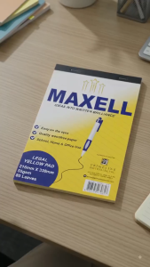 KAFIFI Maxell Legal Yellow Pad – 80 Sheets – 55gsm – Smooth Writing Paper for Students & Professionals