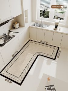 YINSHANG | L-shaped Kitchen Mat Anti-slip Water Absorbent Oil-proof