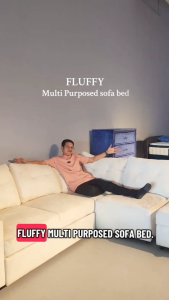 [FREE INSTALLATION] BETTY FLUFFY Premium Corner Sofa | Multifunction 4 Seater Storage Cup Holder