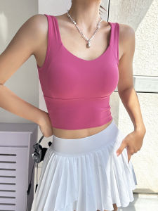 Womens Sports Bra Fitness Yoga Vest Anti Shock Gathered Side Breast Reduction One Piece Beautiful Back Running Training New