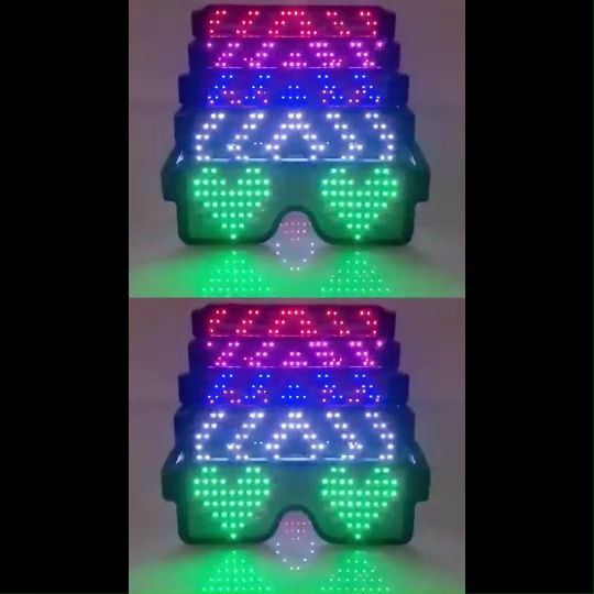 KEDAH LED Glasses Mix 4 Colors IN 1 Glasses Spec Mata LED Luminous Glasses Cermin Mata Lampu