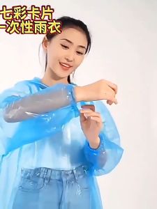 1pc Portable Raincoat Travel Outdoor Rainwear Waterproof Women And Men Disposable Camping Rain Cover