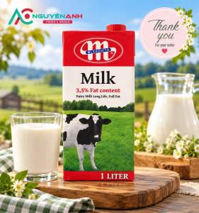 Thùng sữa tươi hộp đỏ Mlekovita (1 thùng 12 hộp 1L)