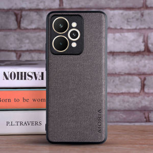 Luxury Textile Leather Case for Realme 15T 15 Pro 14 Pro Plus 14X 13 Pro Plus 5G Soft TPU with Hard PC 3in1 Material Phone Cover