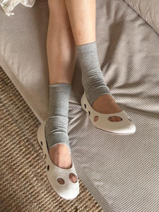 CAIZINI | Elegant White Leather Ballet Flats