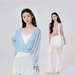 Ballet Wrap Top Long Sleeve Classical Dance Shirt for Women Autumn Contemporary Practice Wear