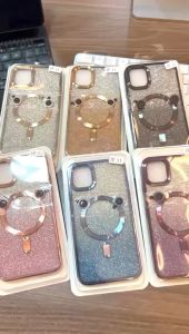 (Free Ring Kamera) Luxury Softcase MagSafe Shining Chrome Gliter Gradasi For SAMSUNG S22 Ultra 5G S23 5G S23 Ultra 5G S24 5G S24+ 5G S24 Ultra 5G Soft Case Krom Glitter Gradation Pelindung Kamera Camera Protector Silicone Anti Gores Kaca