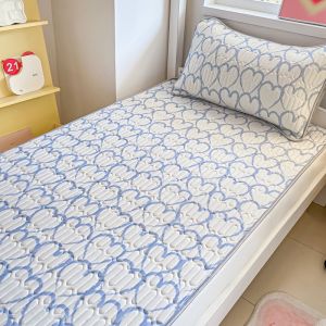 Foldable Latex Ice Silk Cooling Mat for Students Dormitory Single Bed Air Conditioned Upper And Lower Bunk Beds Machine Washable