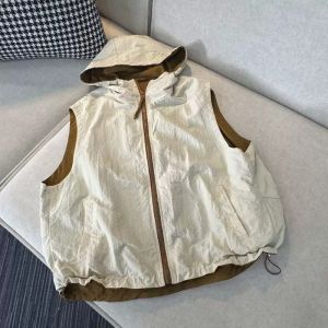 PAZHAOLANG | Plus Size 300kg Vintage Color-block Sleeveless Zip-up Vest