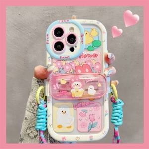 Cartoon Silicone Phone Case Crossbody Strap Protection for OPPOFINDX8PRO FINDX7 FINDX6 FINDX5 K10PRO K12 K9 R15 FINDX3