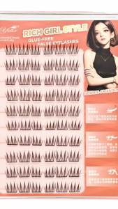 Korean Glue-free False Eyelashes DIY Self-Adhesive Cluster Lashes Natural Fluffy Anime Spire Lashes Individual Lashes Makeup