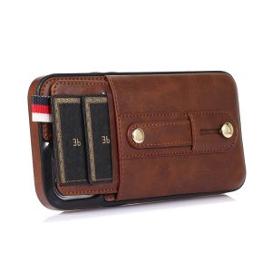 Card Slots Holder Leather Case for iPhone 15 Plus 11 12 13 14 15 Pro Max 13 12 Mini Wallet Case Leather Stand Shockproof Cover