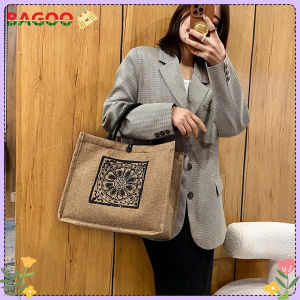 Mandala-Printed Logo Large Capacity Handbag Waterproof Cotton Linen Storage Bag Handbag