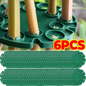 6Pcs Bamboo Cane Holder Balcony Fixing Bracket Garden Trellis Plastic Plant Sweet Pea Bean Vine Pole Climbing Support Stake Connector