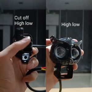 Lampu Tembak Owl D2 CUT OFF HIGH LOW LED Laser 2 Warna Putih Kuning - Kuning Putih