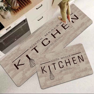 VIKAMA American Retro Kitchen Rug Non-Slip Comfortable Entrance Doormat Hallway Dining Long Carpet Home Decor