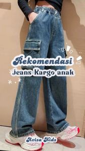 Celana Jeans import Anak Perempuan Usia 6-11 tahun celana panjang jeans import celana kargo