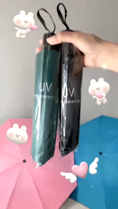 ร่มกันฝน ร่มยืดหดได้ ร่มพับกันUV คู่มือไม่ออโต้ มีสายห้อย พกพาสะดวก กระดูกร่มอลูมิเนียม น้ำหนักเบา