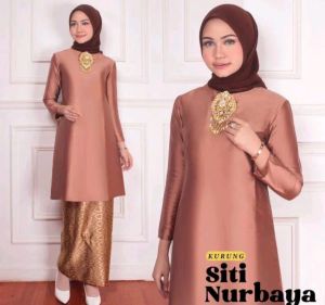 STELAN KEBAYA SITI NURHALIZA BAWAHAN ROK SONGKET FREE KERUDUNG-SATU SET KEBAYA CINDAY MELAYU POLOS MODEL SIMPLE MEWAH DAN ELEGAN