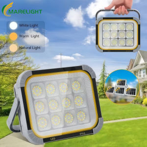 Solar Light With 4 Folding Panel Solar Floodlight Ultra Bright Outdoor Portable Camping Night Market Light