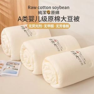 Thickened Soybean Fiber Quilt Four Seasons Universal Single Double Bed Cooling Summer Warm Winter Cotton Air Conditioner Quilt