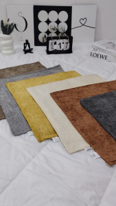 [New Arrival]Socone Chenille Throw Pillow Cover17x17 Inch (45x45cm) Solid Square Decor Cushion Cover 6 Colors for Sofa Bed Window
