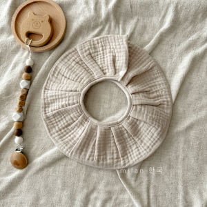 Pure Cotton Six-Layer Muslin round Neck Bibs for Babies Prevent Vomiting And Saliva Infants Comfortable Soft Fabric Neck Warmer