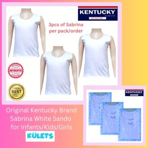 Wholesale 3 Pieces Original Kentucky Sabrina Plain White Sando  for Infants or Kids or Girls