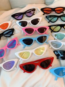 K-style Tide Retro Disco Jumping Cats Eye Sunglasses Female Myopia Hip Hop European and American Style Internet-Famous Sunglasses Sun Protection Glasses Triangle