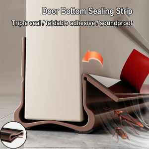 93cm PVC Flexible Door Bottom Seal Strip Self-Adhesive Weatherstrip for Wind/Dust Proof Soundproofing Felt Gap Cover