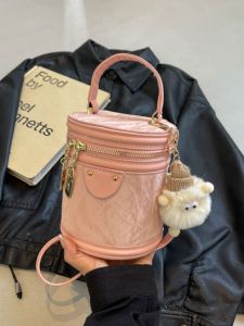 Túi Đeo Chéo Mini Thiết Kế Độc Đáo Túi Xô Cầm Tay Túi Xô Thời Trang Cho Nữ Túi Đeo Vai Đơn Khóa Kéo PU Mềm Màu Trơn