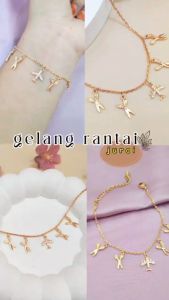 Cute Jewelry Gelang Dewasa Rantai Jurai Elegan Plat Premium Perhiasan Wanita Lapis Emas 18K GL 187