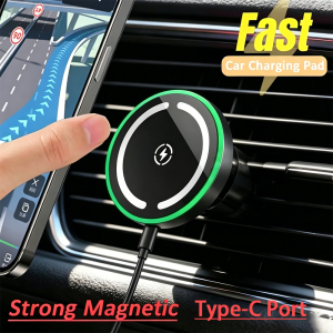 30W Car Charger Auto-Lock Wireless Fast Charging Phone Mount Secure Car Charging Dock for iPhone 12 13 14 15 16 17 Xiaomi