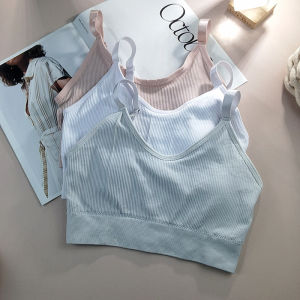 Rabbit Ears Thin Padded Cup Girl Beauty Back Underwear Womens Camisole Bra Integrated High School Student Big Chest Wrapped Chest Summer