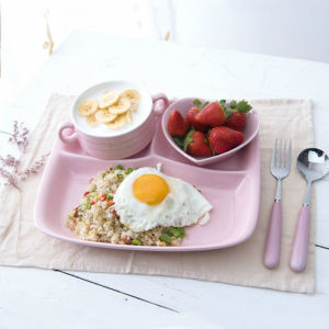 Japanese Style Ceramic Divided Plate Meal Planner Weight Loss Dinnerware Set for Students Lunchtime Kitchen Essentials