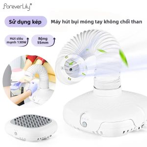 Máy Hút Bụi Móng Tay Không Chổi Than 130W Hai Chức Năng Mạnh Mẽ Dùng Cho Làm Móng Nghệ Thuật Kèm Đèn LED Dùng Cho Tiệm Làm Móng