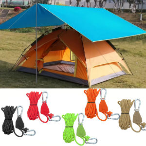 1Pc Camping Tent Rope Fastener Wind Rope Buckle Pulley Ratchet Clothes Hanger Awning Rope Hook Outdoor Pulley Adjuster Tent Fixer