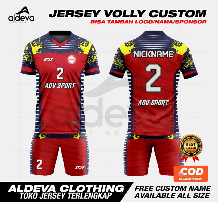 set baju Jersey VOLLY Pria Wanita BISA PAKE NAMA LOGO SPONSOR