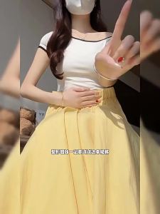 XIANYIJIAO | Yellow Summer Lightweight Short Skirts Trousers Women