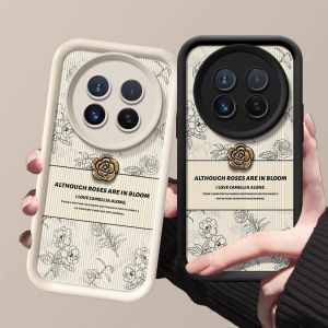 Phone Case Realme13 Realme 13 + Plus 5G Vintage Sketching Flowers 3D Camellia Soft Casing Lens Protection Shockproof Dermatoglyph Silicone Back Cover 2024