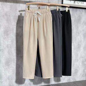 Quần Ống Đứng Mùa Hè Cho Nam Quần Ống Rộng Có Dây Rút Quần Dài Thường Ngày Quần Ống Rộng Cạp Vừa Quần Dài Thẳng