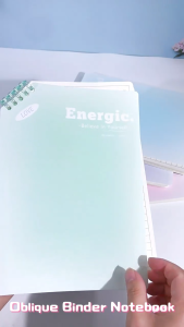 B5 Binder Notebook Slant Flip Up Loose-Leaf 60Sheets Detachable Coil Notebook School Supplies